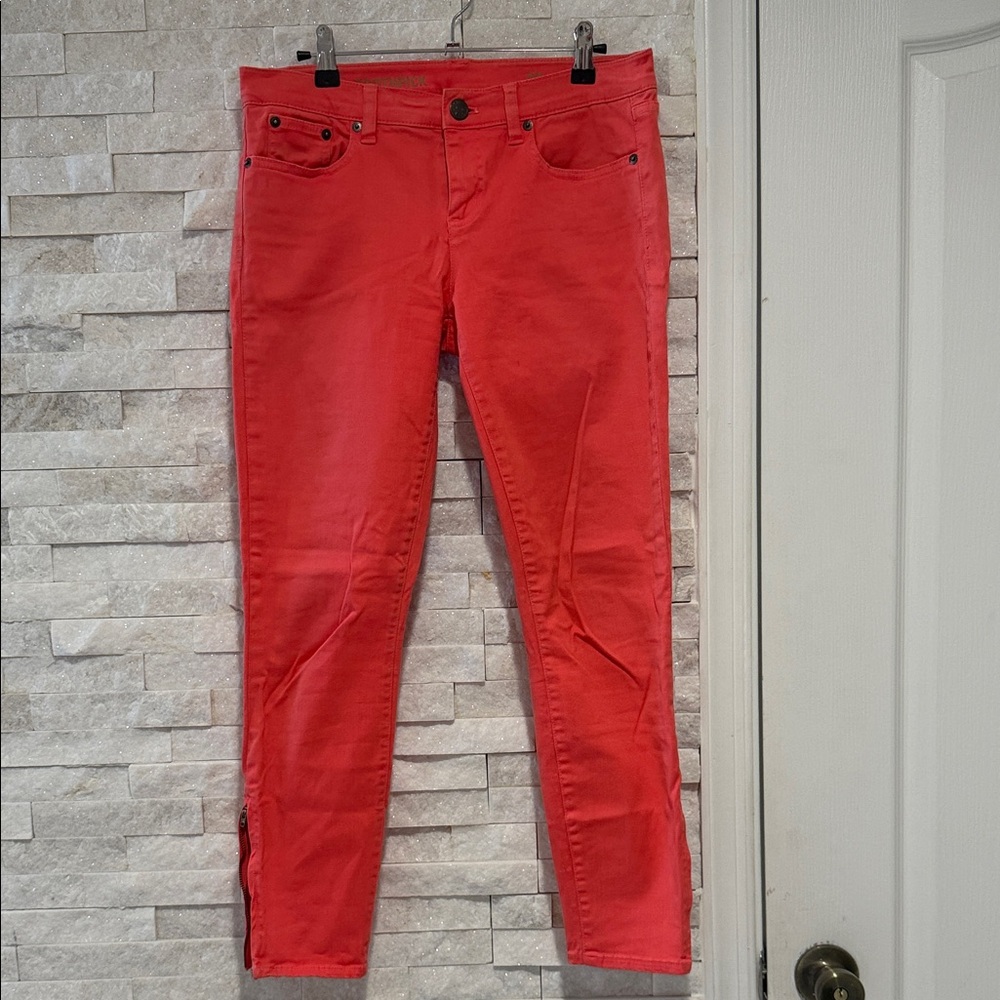 J. Crew Women's Bright Pink/Orange Skinny Jeans